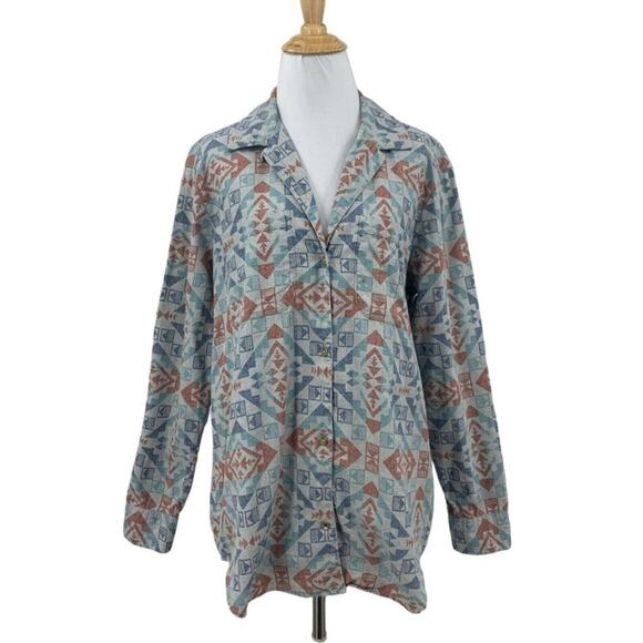 Eddie Bauer Ilaria Urbanati Northwest Shirt Womens Large Aztec Boyfriend… - Picture 1 of 8